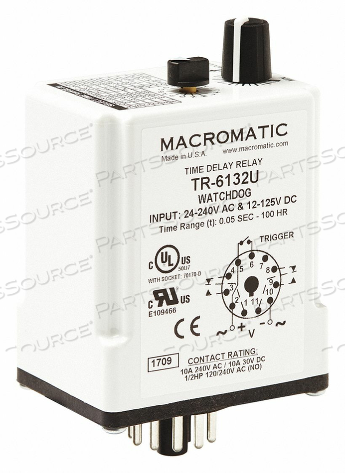 TIME DELAY RELAY 100 HR MAX TIME SETTING by Macromatic TIME DELAY RELAY 100 HR MAX TIME SETTING by Macromatic