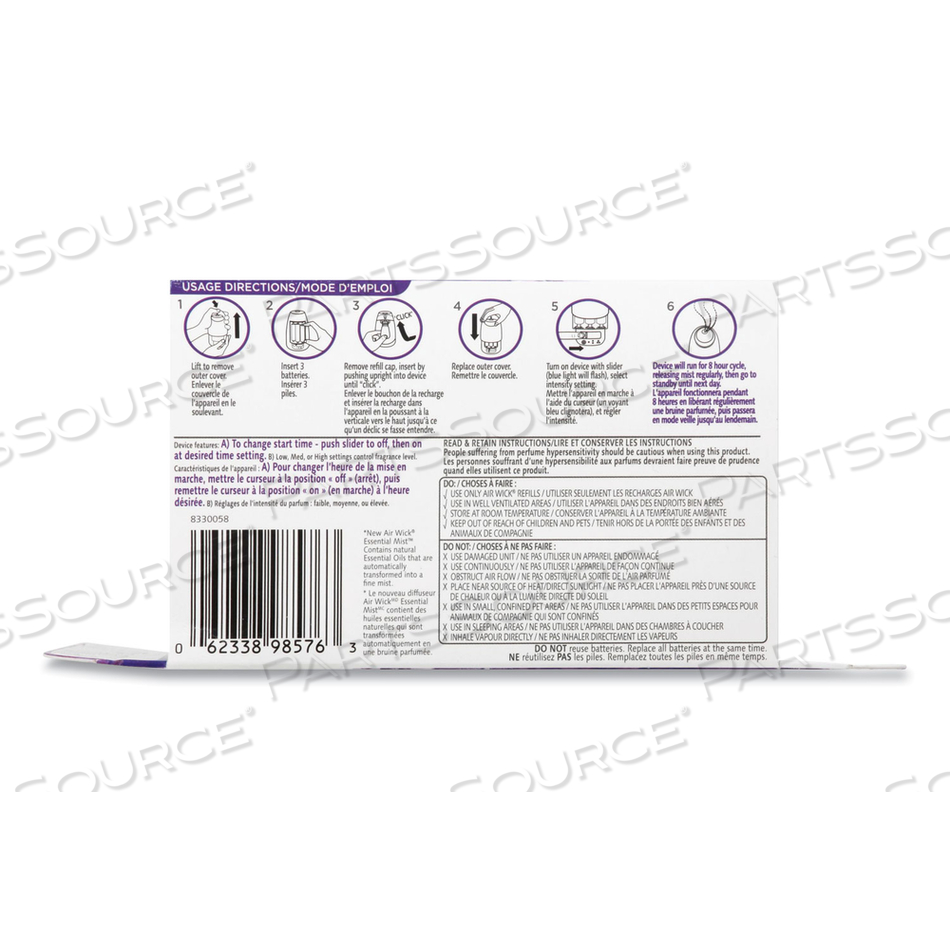 ESSENTIAL MIST STARTER KIT, LAVENDER AND ALMOND BLOSSOM, 0.67 OZ BOTTLE by Air Wick