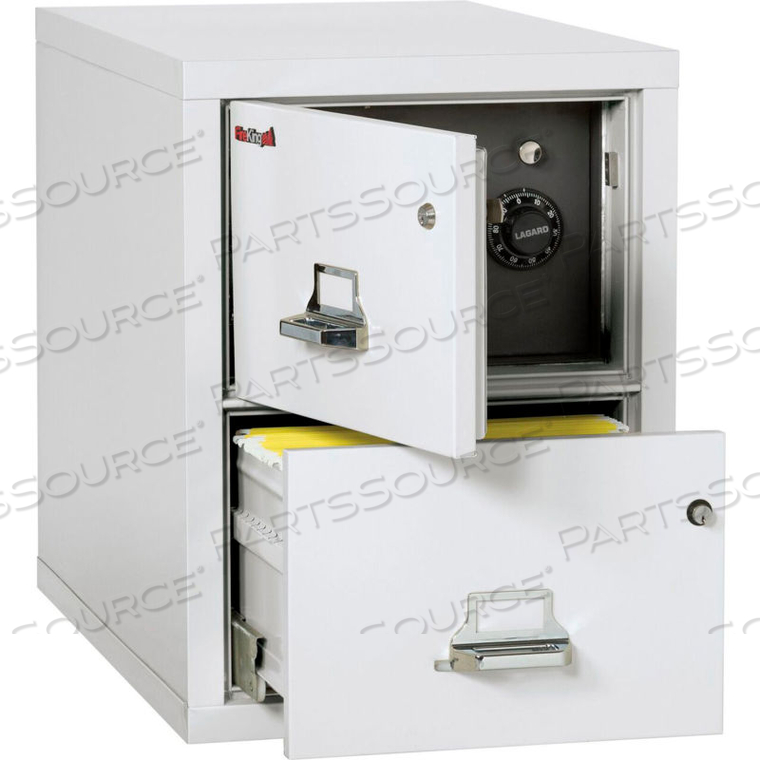 FIREPROOF 2 DRAWER VERTICAL SAFE-IN-FILE LEGAL 20-13/16"WX31-9/16"DX27-3/4"H ARCTIC WHITE by Fire King