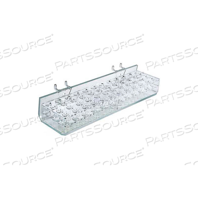 48-SLOT MASC. & COSM. TRAY, PGBRD/SLAT-W 10.25" X 1.875", ACRYLIC - PKG QTY 2 by Azar International