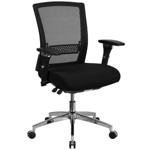 HERCULES SERIES 24/7 INTENSIVE USE 300 LB. RATED BLACK MESH MULTIFUNCTION ERGONOMIC OFFICE CHAIR WITH SEAT SLIDER by Flash Furniture