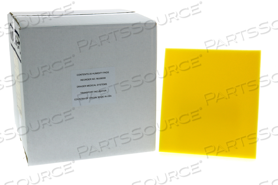 HUMIDITY PAD, ANTIBACTERIAL, FOAM, DISPOSABLE, FOR ISOLETTE BABY INCUBATOR by Draeger Inc. HUMIDITY PAD, ANTIBACTERIAL, FOAM, DISPOSABLE, FOR ISOLETTE BABY INCUBATOR by Draeger Inc.