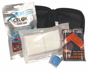 POCKET TRAUMA KIT NYLON BLACK 4-1/2 H by Celox