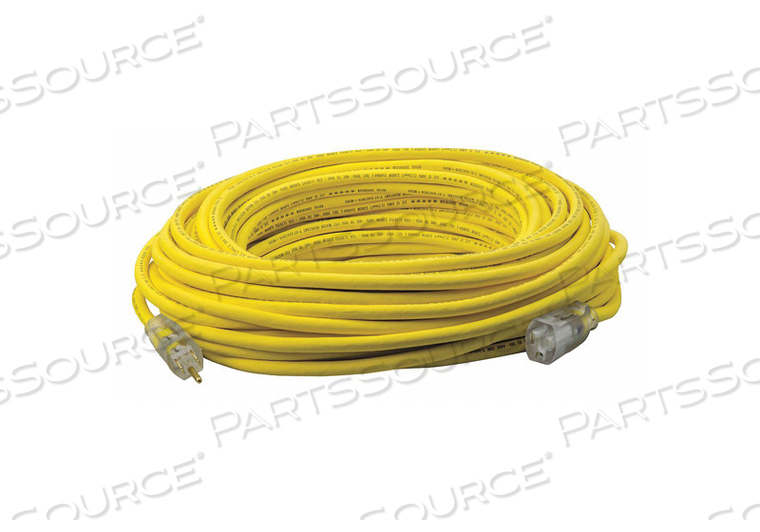POWER CORD EXTENSION, 100 FT, 15 A, 125 VAC, 12 AWG, NEMA 5-15P TO NEMA 5-15R, YELLOW by Southwire Company, LLC POWER CORD EXTENSION, 100 FT, 15 A, 125 VAC, 12 AWG, NEMA 5-15P TO NEMA 5-15R, YELLOW by Southwire Company, LLC