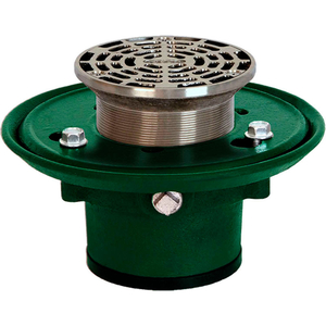 4" NO-HUB FLOOR DRAIN BODY W/5" ROUND NIKALOY STRAINER by Josam Company