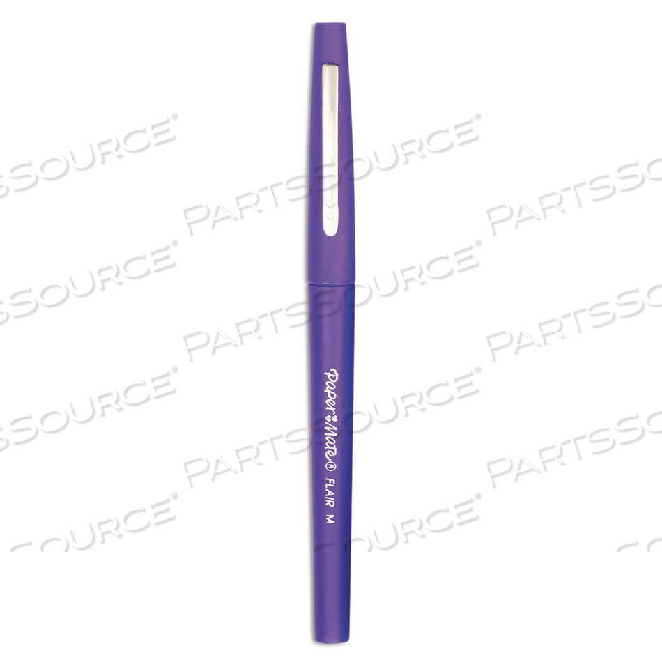 POINT GUARD FLAIR FELT TIP POROUS POINT PEN, STICK, MEDIUM 0.7 MM, PURPLE INK, PURPLE BARREL, DOZEN by Paper Mate