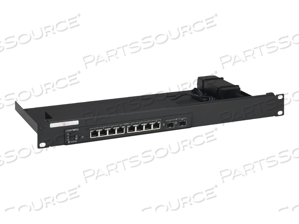 RM-SW-T8, NETWORK DEVICE MOUNTING KIT, RACK MOUNTABLE, RAL 9005, 1U, 19", FOR SONICWALL SWITCH SWS12-8, SWS12-8POE by Rackmount.IT
