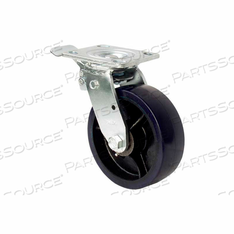 8" SIGNATURE WHEEL SWIVEL CASTER WITH FACE CONTACT STEEL TOTAL LOCK BRAKE 