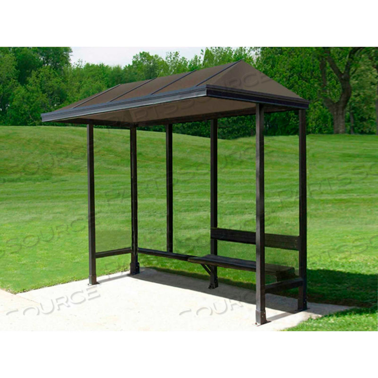 SMOKING SHELTER VENTED POLY-HIP ROOF THREE SIDED WITH OPEN FRONT 10' X 2'8" by Handi-Hut Inc
