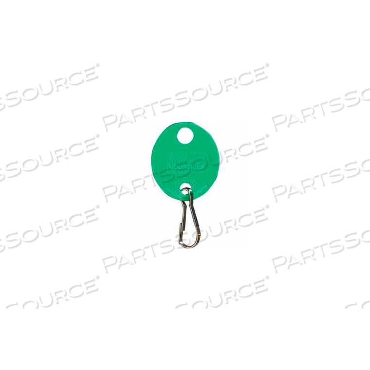 SNAP-HOOK OVAL KEY TAGS PLAIN, PACK OF 20 TAGS, GREEN 