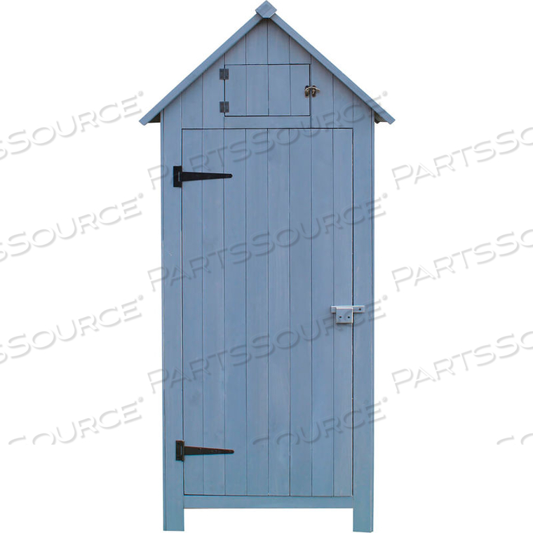 HANOVER WOODEN STORAGE SHED, 30" X 20-2/5" X 69-3/5" GREY by Almo