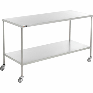 STAINLESS STEEL INSTRUMENT TABLE WITH LOWER SHELF, 48"L X 24"W X 34"H by Aero Manufacturing Co.