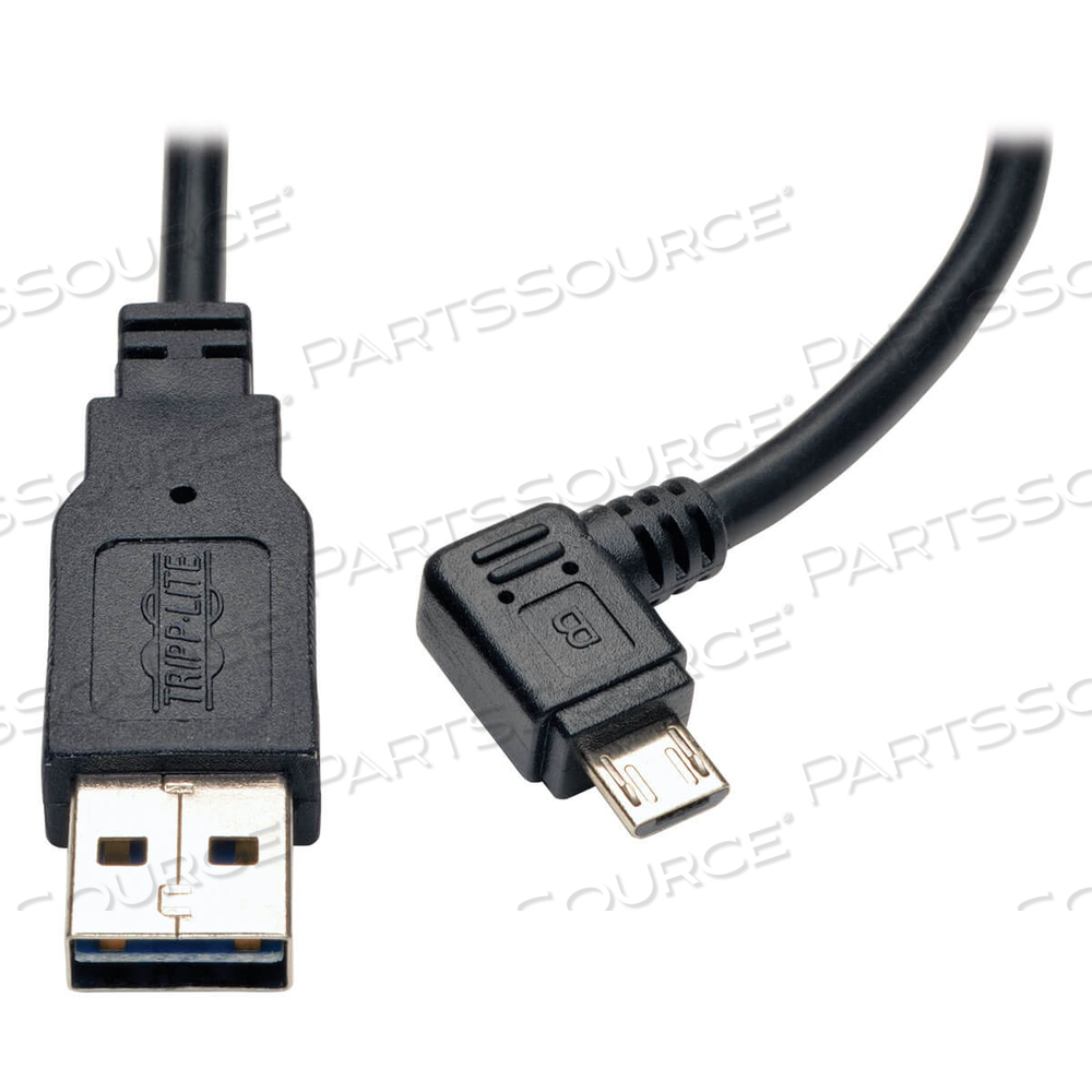 REVERSIBLE USB CHARGE CABLE A TO RIGHT ANGLE 5-PIN MICRO B 3' by Tripp Lite REVERSIBLE USB CHARGE CABLE A TO RIGHT ANGLE 5-PIN MICRO B 3' by Tripp Lite
