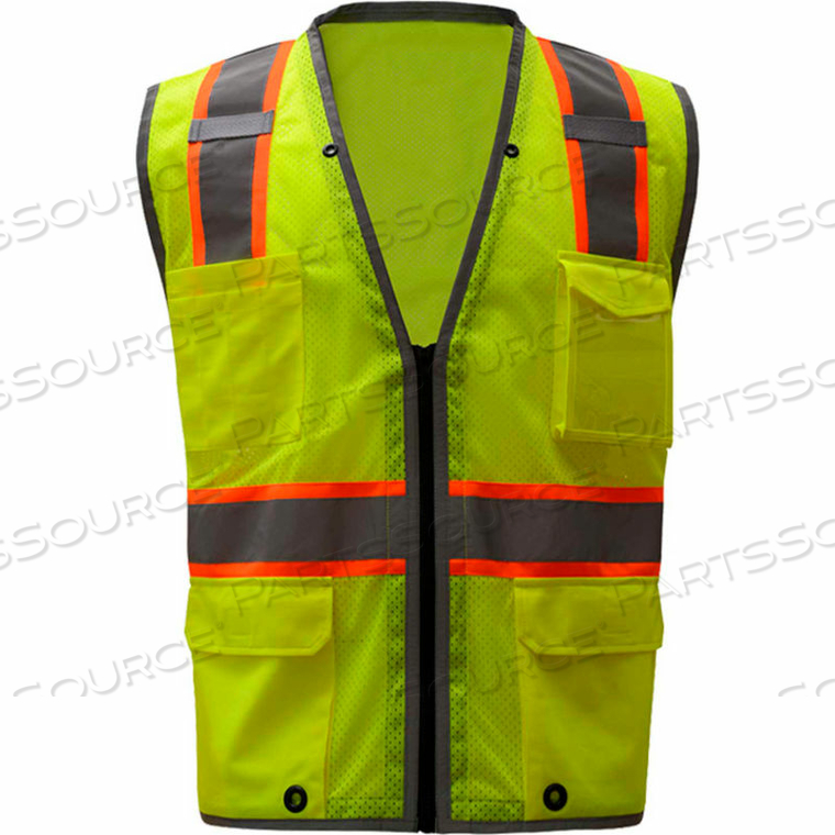 1701, CLASS 2 HEAVY DUTY SAFETY VEST, LIME, 2XL by GSS Safety LLC 1701, CLASS 2 HEAVY DUTY SAFETY VEST, LIME, 2XL by GSS Safety LLC