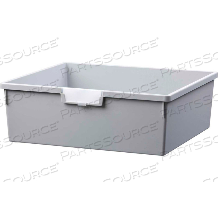 EXTRA WIDE DOUBLE DEPTH STORAGE TOTE TRAY - 16-3/4"L X 18-1/2"W X 6"H LIGHT GRAY 