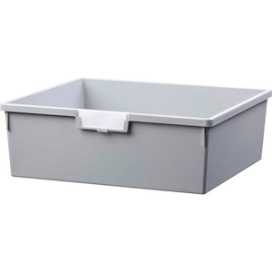 EXTRA WIDE DOUBLE DEPTH STORAGE TOTE TRAY - 16-3/4"L X 18-1/2"W X 6"H LIGHT GRAY by Certwood