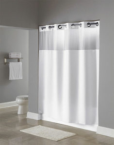 SHOWER CURTAIN WHITE POLYESTER 74 L by Hookless