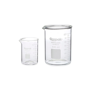 800ML CLEAR GRADUATED LOW FORM GRIFFIN BEAKER WITH SPOUT, CASE OF 6 by Qorpak