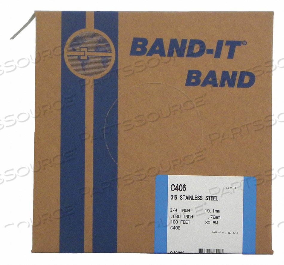 BAND 316SS 3/4 X 0.030 X 100 RL/100FT by Band-It