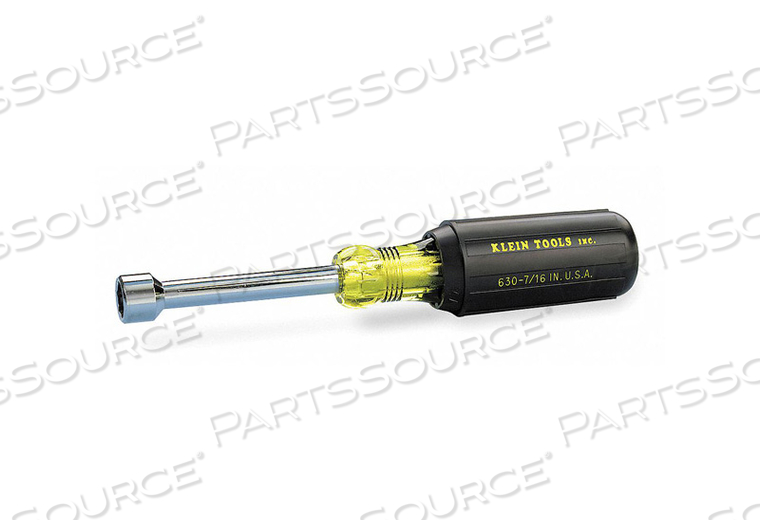 7/16 IN HOLLOW NUT DRIVER, 3 IN CUSHION-GRIP by Klein Tools