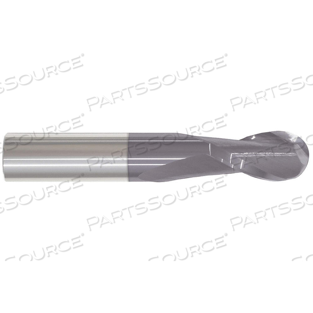 BALL END MILL, 2 FLUTES, 1/2 IN MILLING DIA., 1 IN LG OF CUT, 3 IN OVERALL LG by Approved Vendor