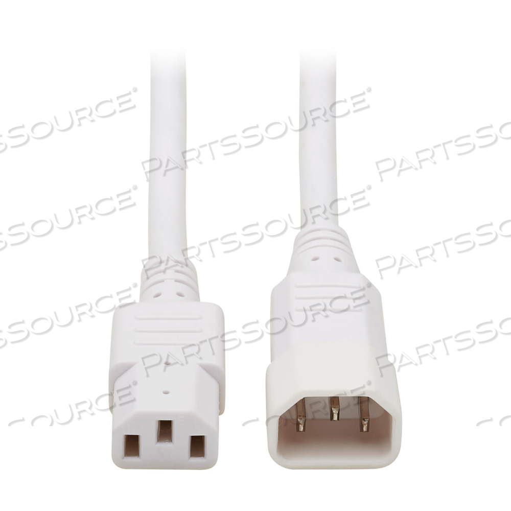 POWER CORD EXTENSION, 3 FT, 15 A, 250 V, 14 AWG, IEC 320-C14 TO IEC 320-C13, WHITE by Tripp Lite POWER CORD EXTENSION, 3 FT, 15 A, 250 V, 14 AWG, IEC 320-C14 TO IEC 320-C13, WHITE by Tripp Lite