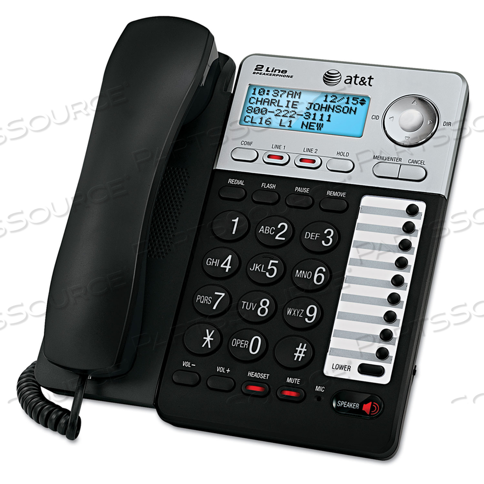 CORDED PHONE SYSTEM W/CALLER ID BLACK by AT&T