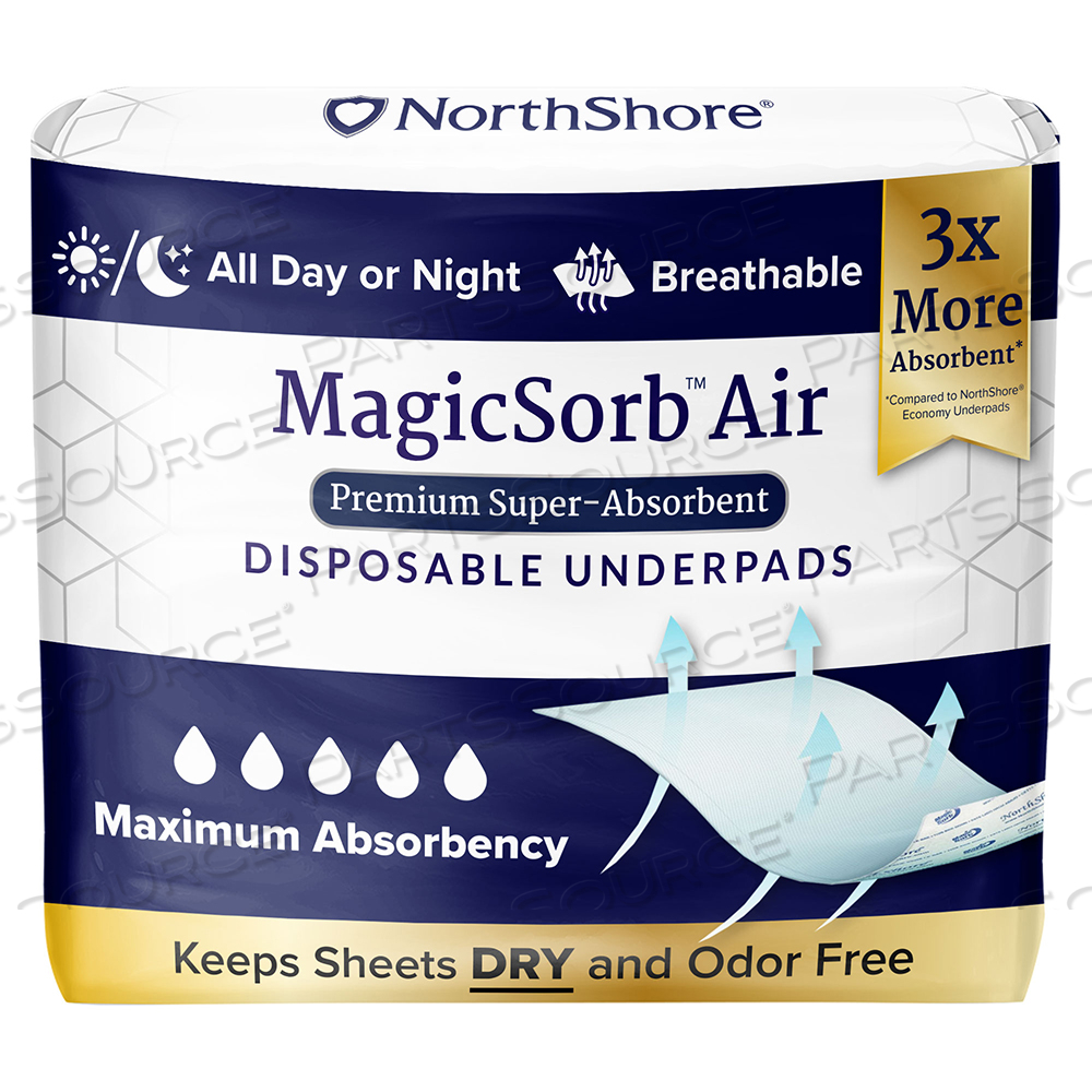 MAGICSORB AIR UNDERPADS, WHITE, 2X-LARGE by NorthShore Care Supply