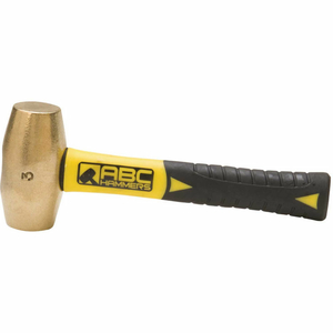 3 LB. NON-SPARKING BRASS HAMMER, 8" FIBERGLASS HANDLE by ABC Hammers Inc.