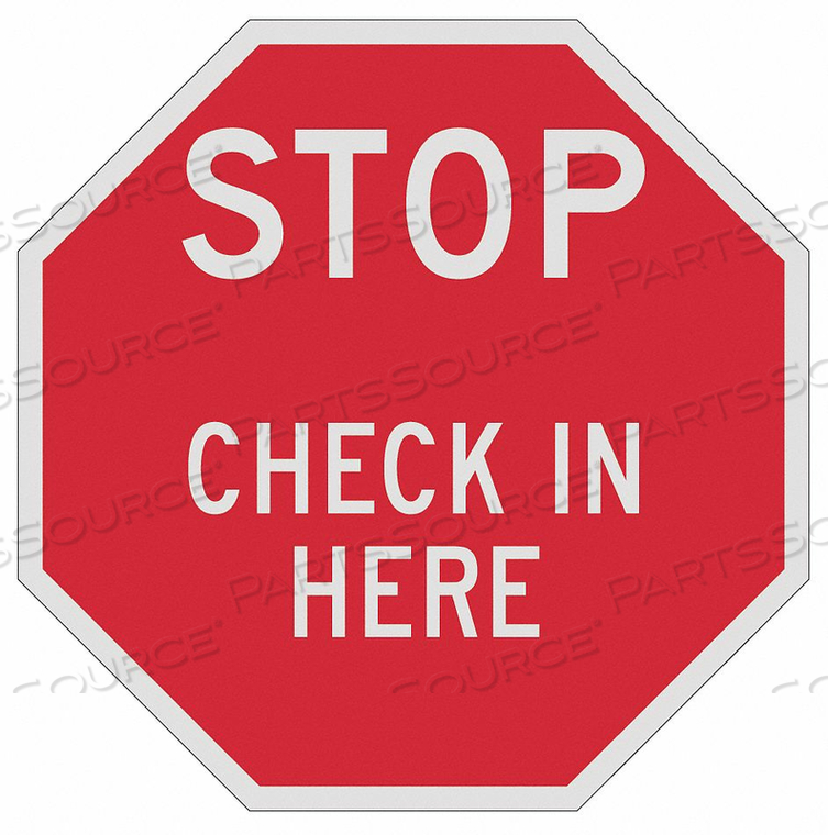 STOP SIGN 12 X 12IN WHT/R AL ENG TEXT by Lyle Signs Inc.
