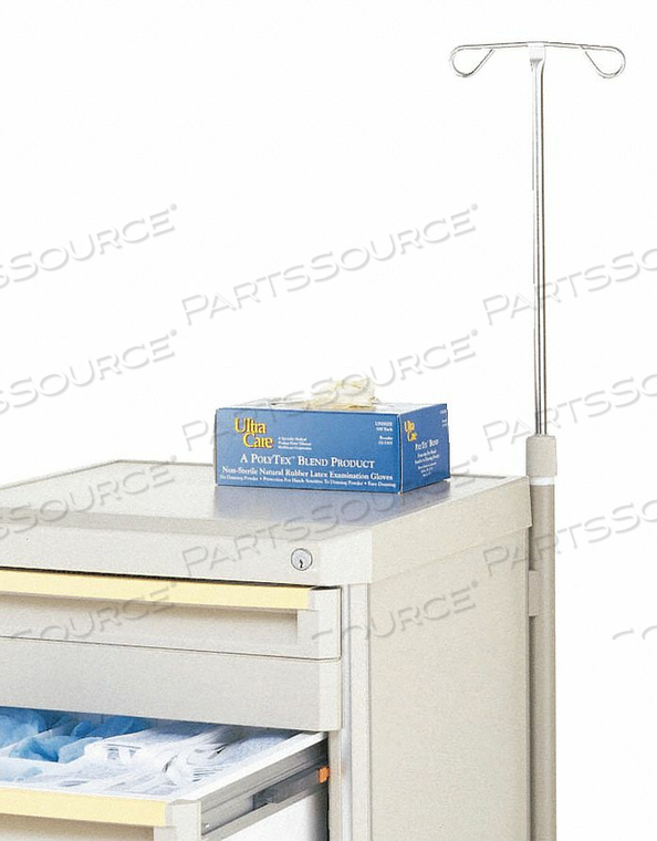 IV POLE, SILVER, 2 HOOKS, 1 IN X 45 IN by Intermetro Industries (Emerson)