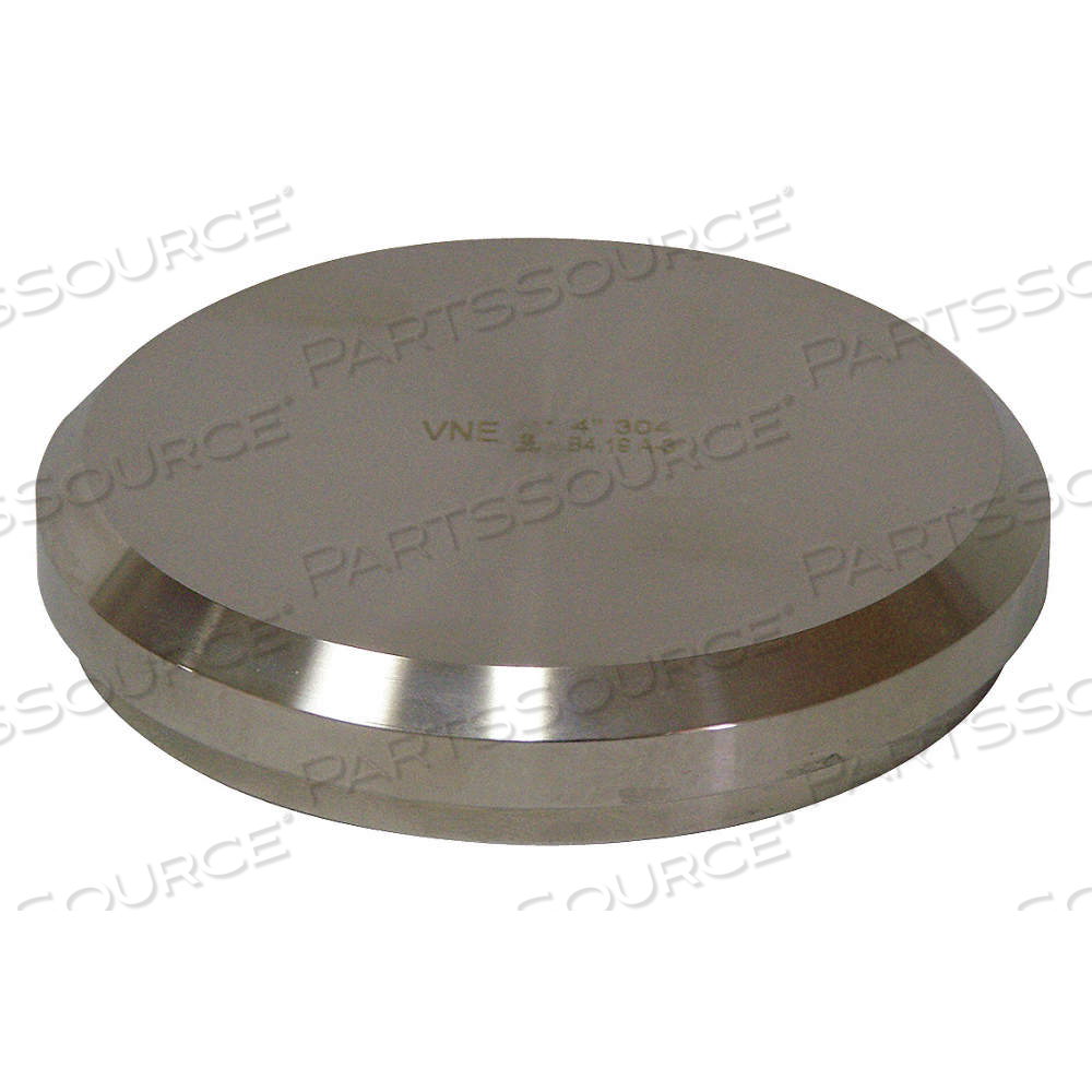 CAP, 304 STAINLESS STEEL, BEVEL SEAT, 4 IN TUBE OD, 32 RA, 13/16 IN OVERALL LG by Approved Vendor