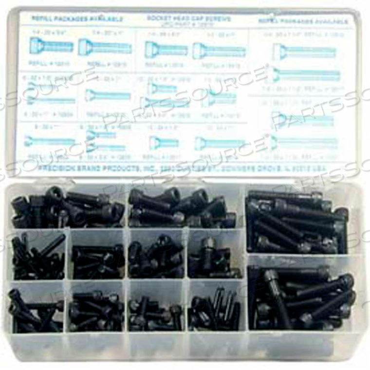 METRIC HEX HEAD CAP SCREW KIT - SMALL DRAWER ASSORTMENT - M3 TO M6 - 20 ITEMS, 805 PIECES 