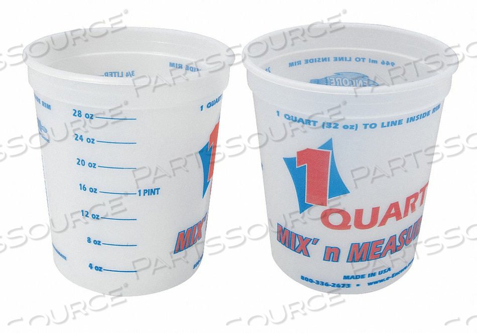 PAINT MIX/MEASURE CONT. 1 QT LLDPE PK24 by Encore Plastics