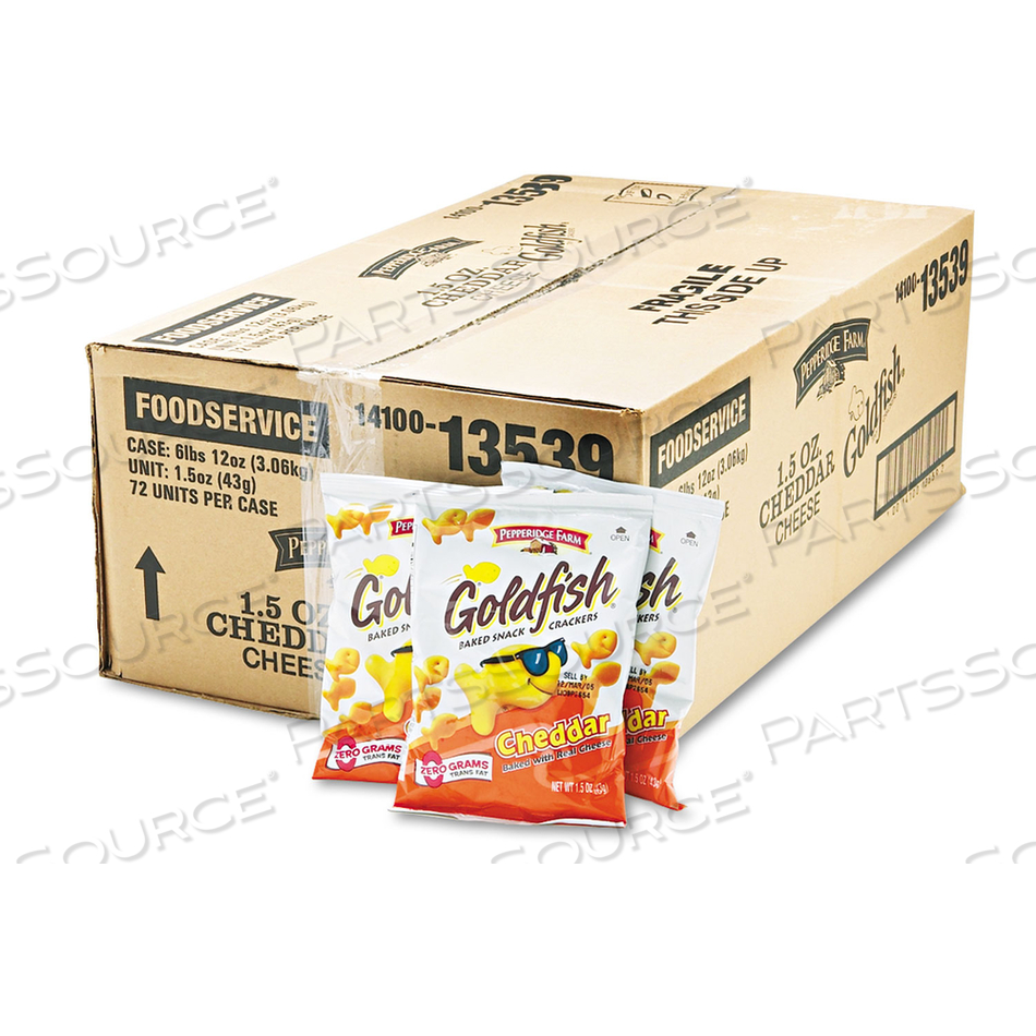 GOLDFISH CRACKERS, CHEDDAR, SINGLE-SERVE SNACK, 1.5OZ BAG by Pepperidge Farm
