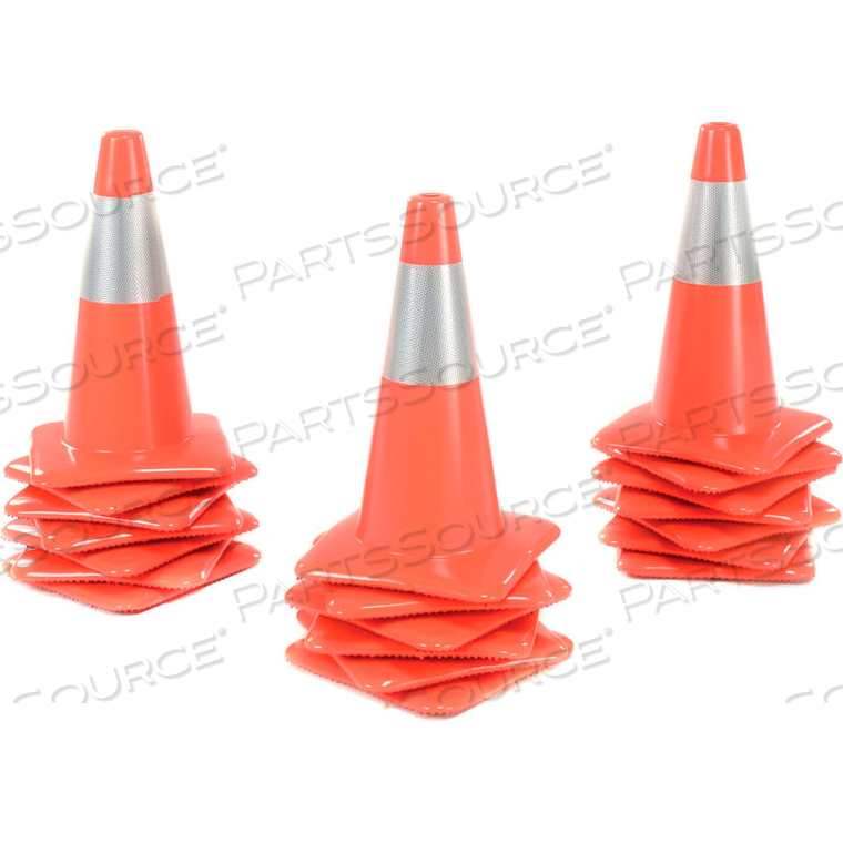 18" TRAFFIC CONE W/ CUSTOM IMPRINTING, REFLECTIVE, ORANGE, 3 LBS 