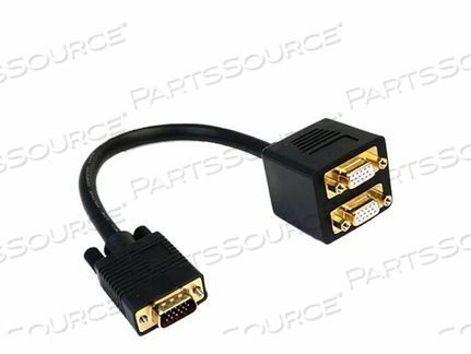 1 FT VGA TO 2X VGA VIDEO SPLITTER CABLE - M/F - VGA SPLITTER - HD-15 (M) TO HD-15 (F) - 1 FT - BLACK by StarTech.com Ltd. 1 FT VGA TO 2X VGA VIDEO SPLITTER CABLE - M/F - VGA SPLITTER - HD-15 (M) TO HD-15 (F) - 1 FT - BLACK by StarTech.com Ltd.