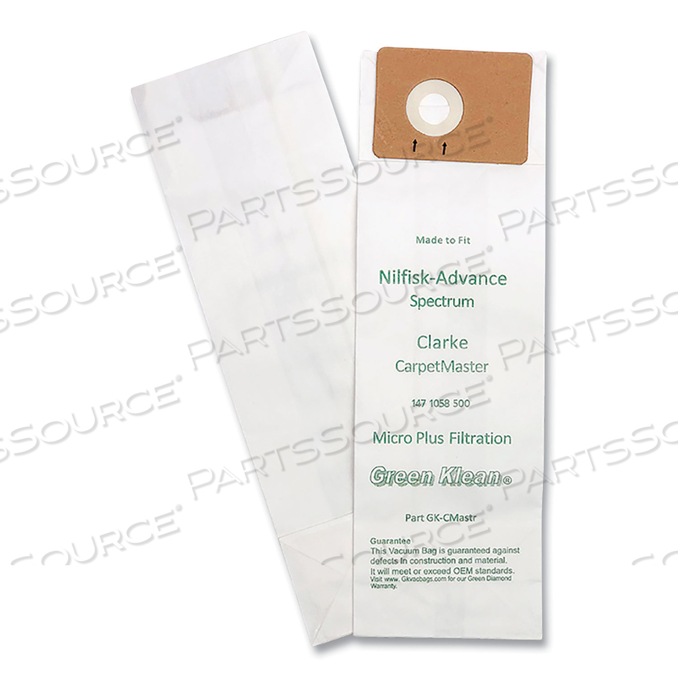 REPLACEMENT VACUUM BAGS, FITS ADVANCE SPECTRUM/CLARKE CARPETMASTER by Green Klean