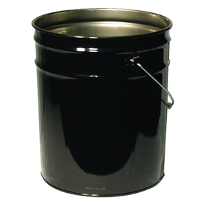 UNLINED OPEN HEAD STEEL PAIL, 5 GAL, STEEL, BLACK by Freund Can