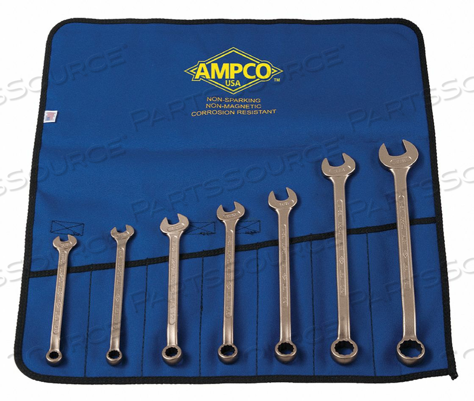 COMBO WRENCH SET 3/8-7/8 IN 7 PC by Ampco Safety Tools COMBO WRENCH SET 3/8-7/8 IN 7 PC by Ampco Safety Tools