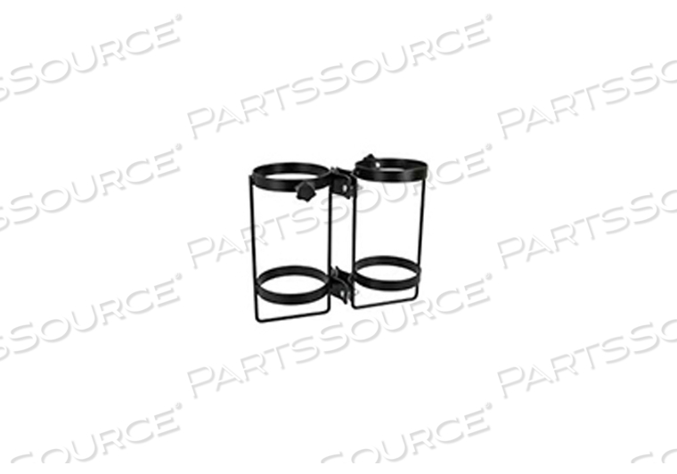 1-1/4IN DIA BLACK POWDER COATED STAINLESS STEEL DUAL CYLINDER HOLDER FOR IV POLE by Precision Medical, Inc. 1-1/4IN DIA BLACK POWDER COATED STAINLESS STEEL DUAL CYLINDER HOLDER FOR IV POLE by Precision Medical, Inc.