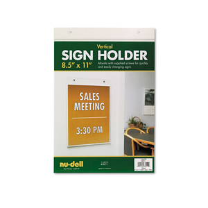 ACRYLIC SIGN HOLDER, VERTICAL, 8.5 X 11, CLEAR by Nudell Office Products