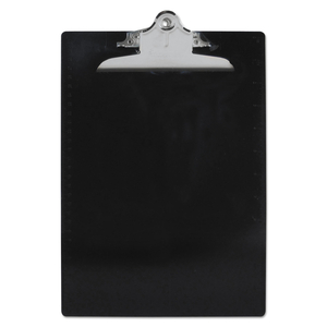 RECYCLED PLASTIC CLIPBOARD WITH RULER EDGE, 1" CLIP CAPACITY, HOLDS 8.5 X 11 SHEETS, BLACK by Saunders