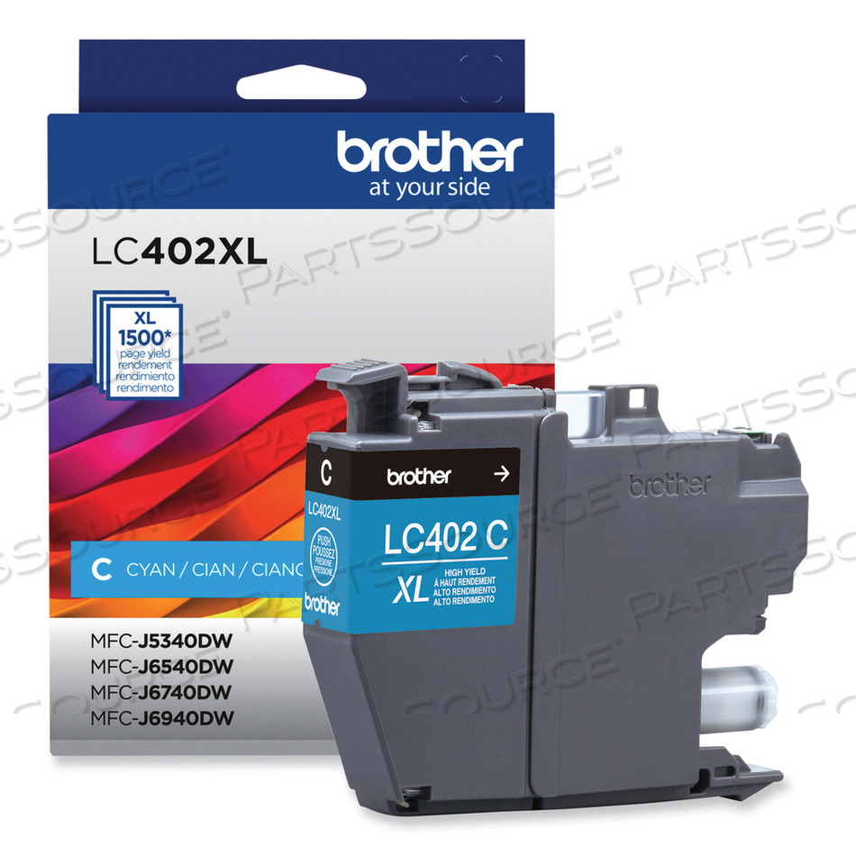 LC402XLCS HIGH-YIELD INK, 1,500 PAGE-YIELD, CYAN by Brother LC402XLCS HIGH-YIELD INK, 1,500 PAGE-YIELD, CYAN by Brother