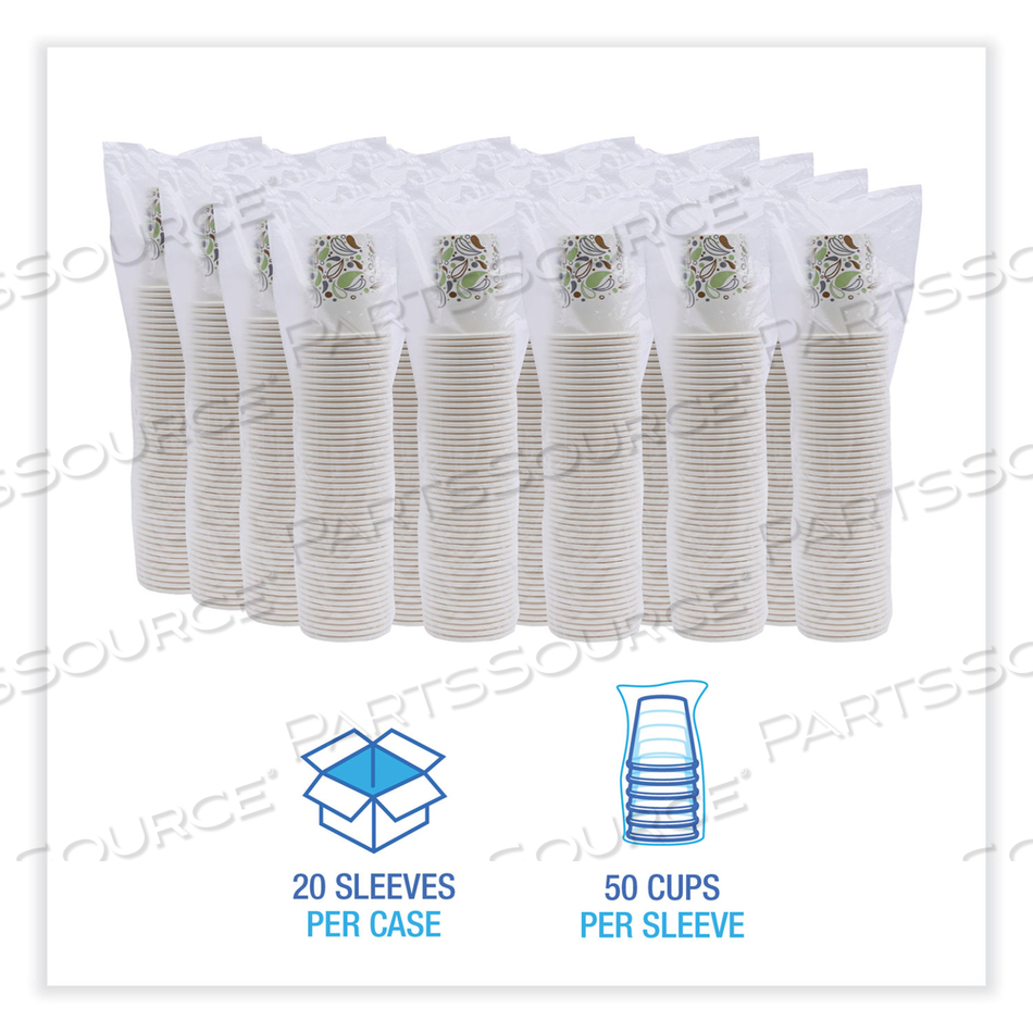 DEERFIELD PRINTED PAPER COLD CUPS, 12 OZ, 50 CUPS/SLEEVE, 20 SLEEVES/CARTON by Boardwalk