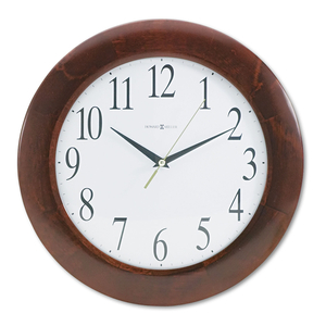 CORPORATE WALL CLOCK, 12.75" OVERALL DIAMETER, CHERRY CASE, 1 AA (SOLD SEPARATELY) by Howard Miller Clock Co