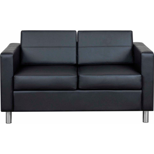 INTERION ANTIMICROBIAL UPHOLSTERED LEATHER LOVESEAT, BLACK by Global Seating Solutions LLC INTERION ANTIMICROBIAL UPHOLSTERED LEATHER LOVESEAT, BLACK by Global Seating Solutions LLC