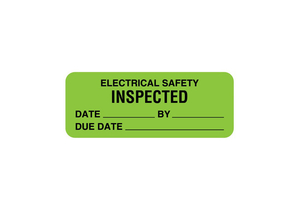 LABEL, ELECTRICAL EQUIPMENT SAFETY, FLUORESCENT PAPER, FLUORESCENT GREEN, 2-1/4 IN X 7/8 IN, PERMANENT ADHESIVE by United Ad Label