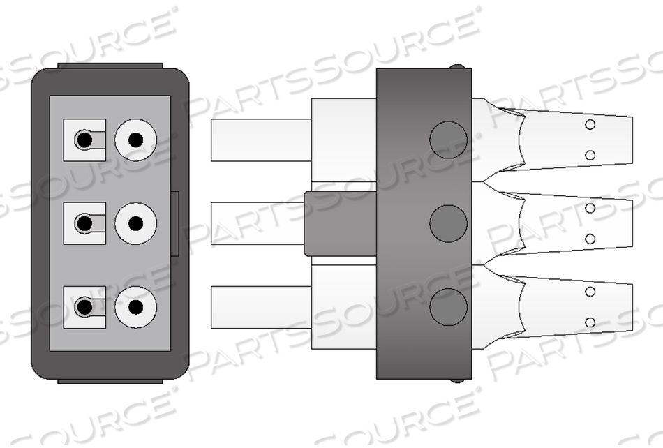 3 LEAD SNAP SHIELDED ECG LEADWIRE 