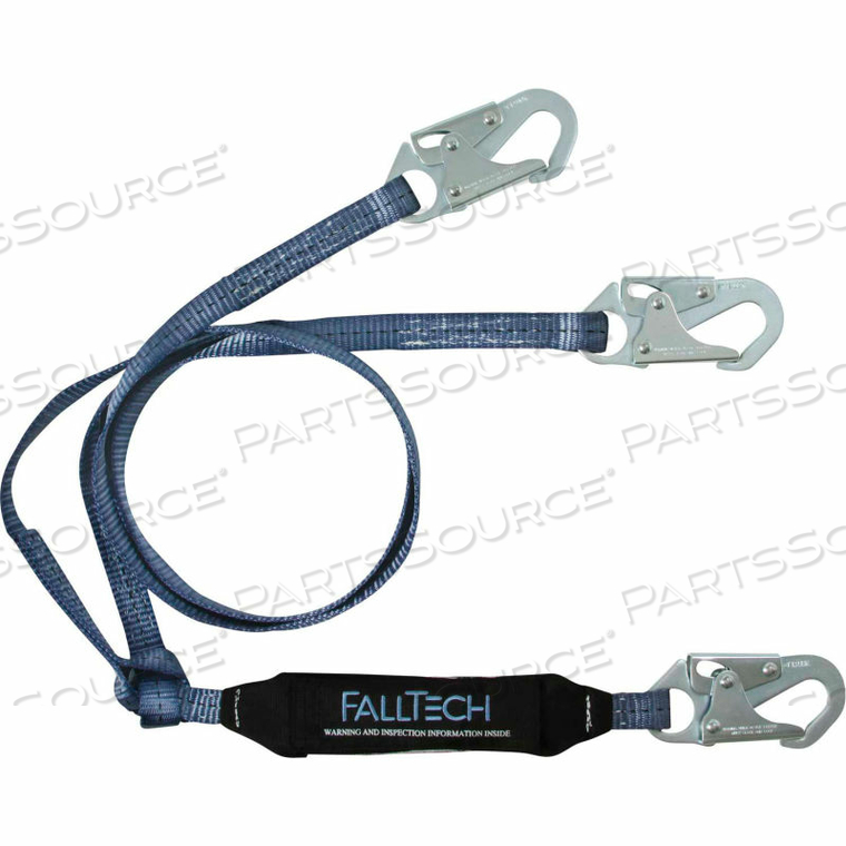 VIEWPACK 6' SHOCK ABSORBING LANYARD, Y-LEG, WITH 3 SNAP HOOKS by Falltech VIEWPACK 6' SHOCK ABSORBING LANYARD, Y-LEG, WITH 3 SNAP HOOKS by Falltech